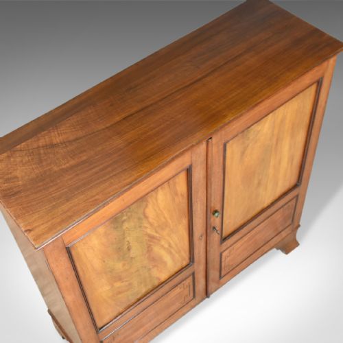 fig 4. Antique, Victorian, Flame Mahogany, Walnut, Side Cabinet, Circa 1870