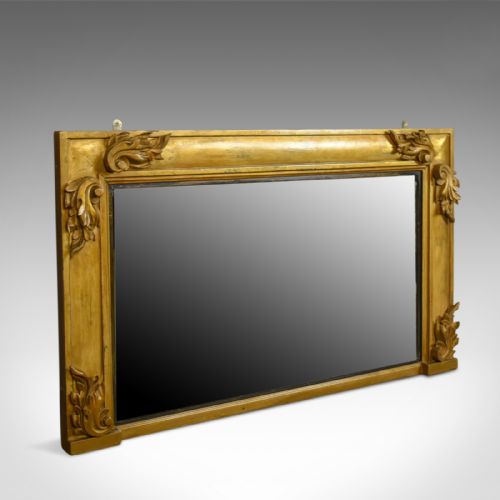 fig 1. Antique Overmantel Mirror, English, Georgian, Wall, Giltwood, Gesso, Circa 1800