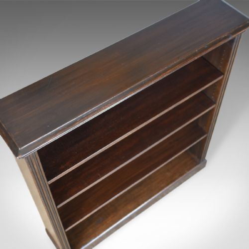 fig 4. Antique Open Bookcase, English, Victorian, Book Shelves, Oak, Circa 1890
