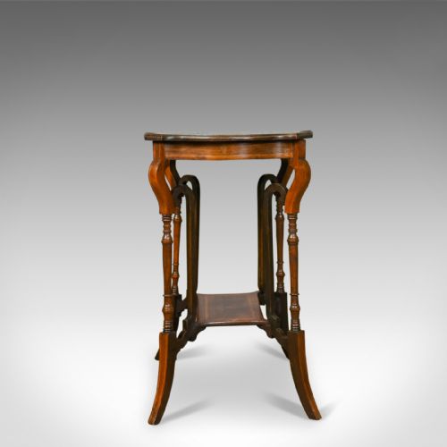 fig 2. Antique Side Table, English, Edwardian, Lamp, Rosewood, Circa 1910