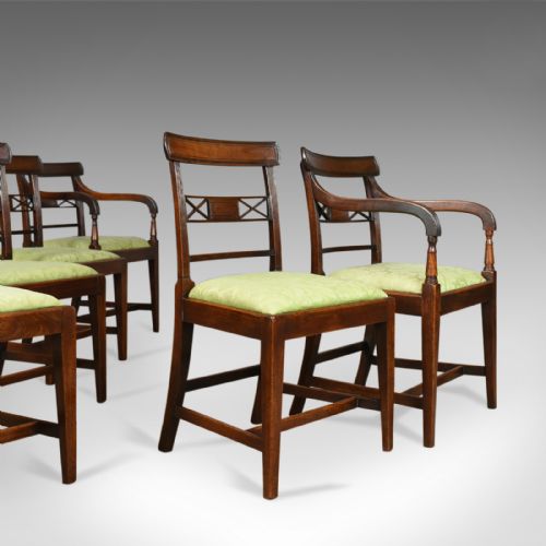 Set of Six Antique Dining Chairs, English, Regency, Mahogany, C19th Circa 1820