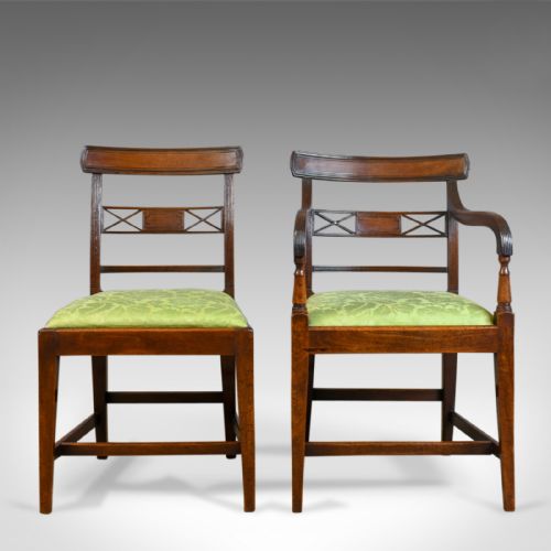 fig 1. Set of Six Antique Dining Chairs, English, Regency, Mahogany, C19th Circa 1820