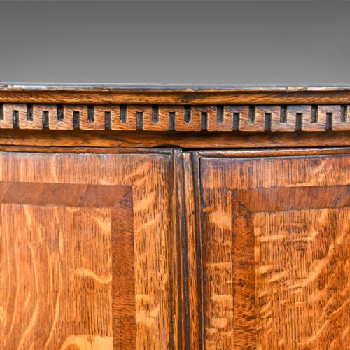 fig 3. Antique Bow Fronted Corner Cabinet, English, Georgian, Oak, Hanging Circa 1770
