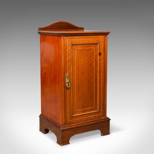 Antique Pot Cupboard, English, Edwardian, Walnut, Bedside Cabinet, Circa 1910