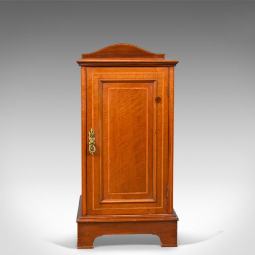 fig 1. Antique Pot Cupboard, English, Edwardian, Walnut, Bedside Cabinet, Circa 1910