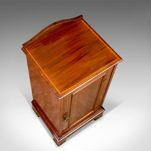 fig 3. Antique Pot Cupboard, English, Edwardian, Walnut, Bedside Cabinet, Circa 1910
