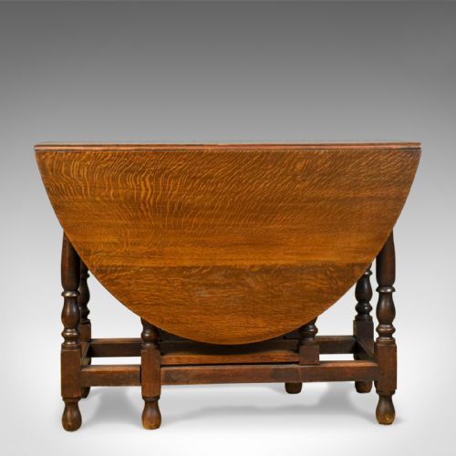 fig 1. Antique Gate Leg Table, Edwardian, English, Oak, Country Kitchen, Circa 1910