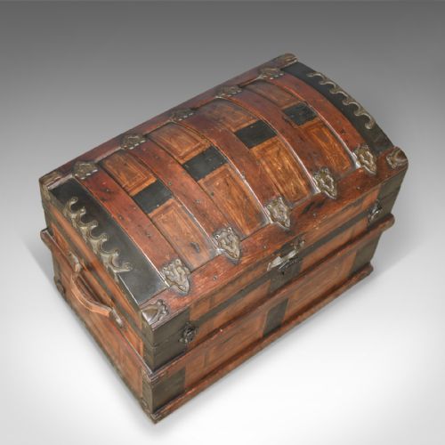 fig 3. Antique Dome Topped Carriage Chest, English, Victorian, Trunk, 19th Century