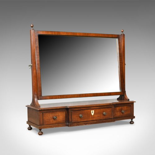 Large, Antique Dressing Table Mirror, Mahogany, Georgian, Platform, Toilet C1800