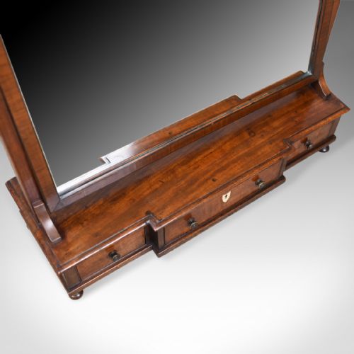 fig 3. Large, Antique Dressing Table Mirror, Mahogany, Georgian, Platform, Toilet C1800