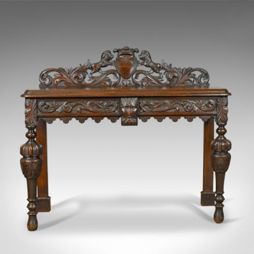 fig 1. Antique Console Table, Mid 19th Century, Scottish, Oak, Carved, Side, Circa 1860