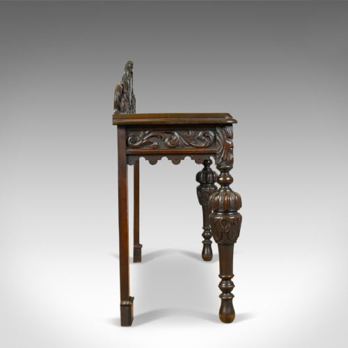 fig 2. Antique Console Table, Mid 19th Century, Scottish, Oak, Carved, Side, Circa 1860