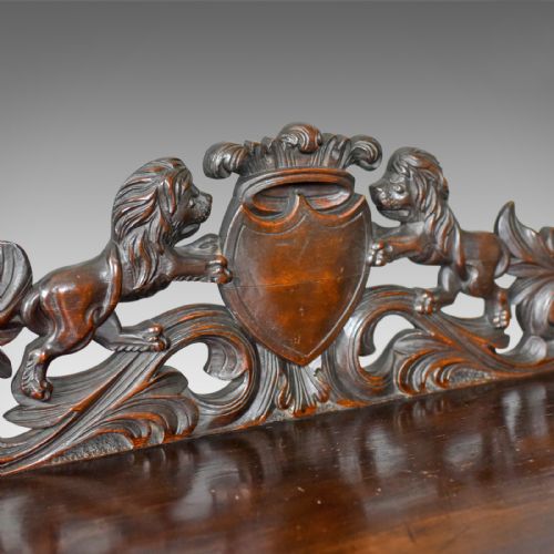 fig 4. Antique Console Table, Mid 19th Century, Scottish, Oak, Carved, Side, Circa 1860