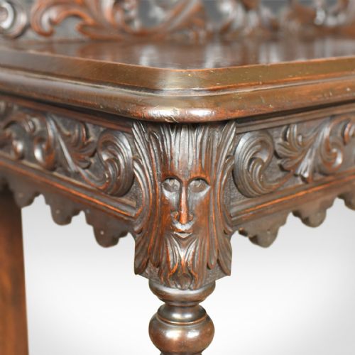 fig 5. Antique Console Table, Mid 19th Century, Scottish, Oak, Carved, Side, Circa 1860