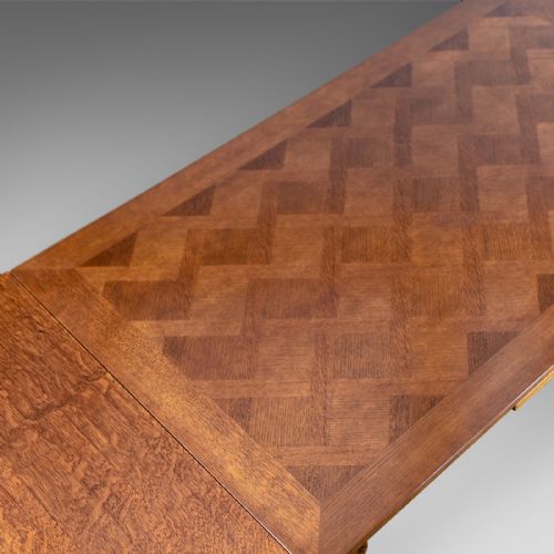 fig 4. Antique Dining Table, Extending, Oak, Draw Leaf, Flemish, Seats up to 10, c.1930