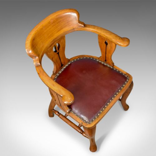 fig 3. Antique Bow-Back Armchair, Edwardian, Art Nouveau, Liberty-esque, Walnut c.1910