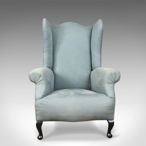 fig 1. Antique Wing Back Chair, English, Edwardian, Armchair, Mahogany, Circa 1910