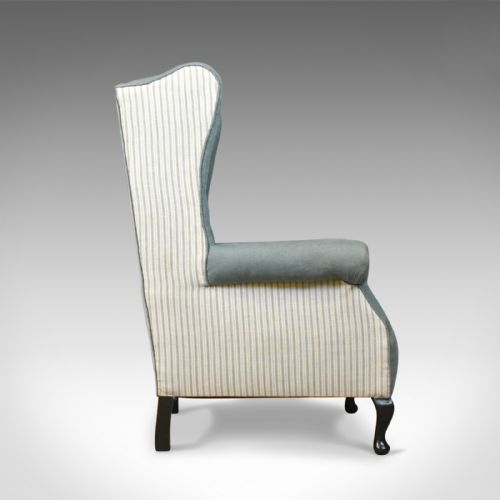 fig 2. Antique Wing Back Chair, English, Edwardian, Armchair, Mahogany, Circa 1910