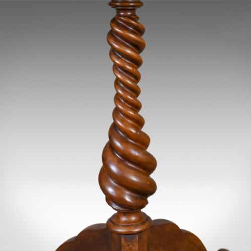 fig 2. Antique Wine Table, English, Victorian, Mahogany, Tripod Side Barley Twist c1860