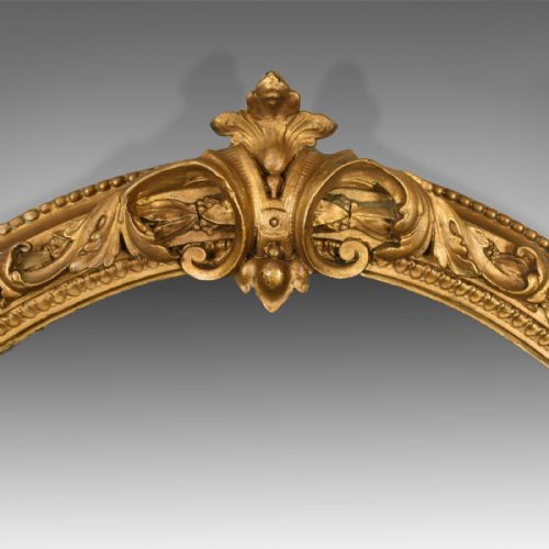fig 2. Antique Wall Mirror, English, Victorian, Gilt Gesso, Overmantel, Circa 1850