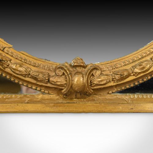 fig 3. Antique Wall Mirror, English, Victorian, Gilt Gesso, Overmantel, Circa 1850