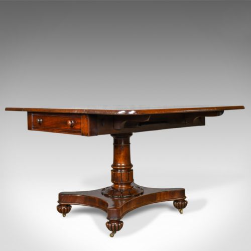 fig 1. Antique Pembroke Table, English, William IV, Mahogany, Sofa, Circa 1835