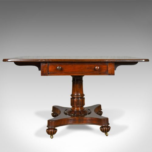 fig 3. Antique Pembroke Table, English, William IV, Mahogany, Sofa, Circa 1835