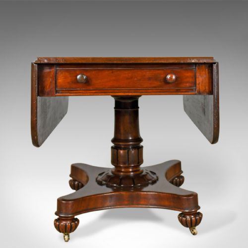 fig 4. Antique Pembroke Table, English, William IV, Mahogany, Sofa, Circa 1835