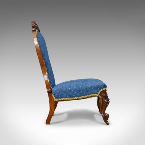 fig 2. Antique Salon Chair, English, Early Victorian, Walnut, Nursing, Circa 1840