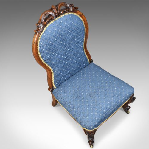 fig 4. Antique Salon Chair, English, Early Victorian, Walnut, Nursing, Circa 1840