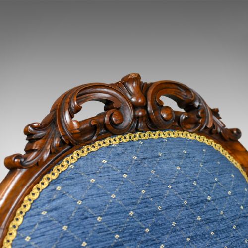 fig 5. Antique Salon Chair, English, Early Victorian, Walnut, Nursing, Circa 1840