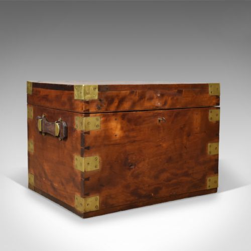 Antique Steamer Chest, Marine, English Travel Ship's Trunk W Insall & Sons C1870