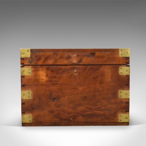 fig 1. Antique Steamer Chest, Marine, English Travel Ship's Trunk W Insall & Sons c1870
