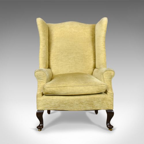 fig 1. Antique Wing Back Armchair, Victorian Easy Chair, Late 19th Century, Circa 1900