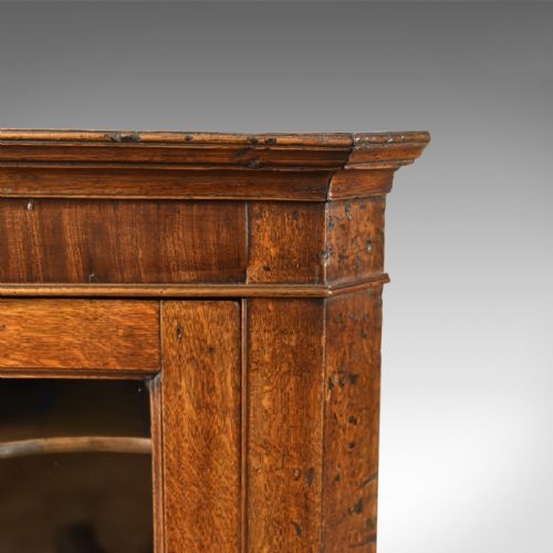 fig 3. Antique Corner Cabinet, Oak, Mahogany Georgian, Glazed, Hanging, Cupboard, c1770