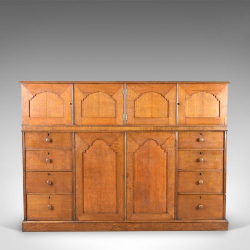 fig 1. Large Antique Estate Manager's Cupboard, Oak, English, Victorian, Cabinet c.1880