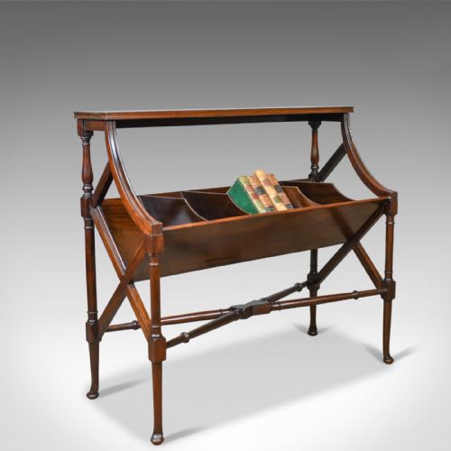 Antique Library Book Trough, English, Victorian, Regency Revival Bookshelf C1880