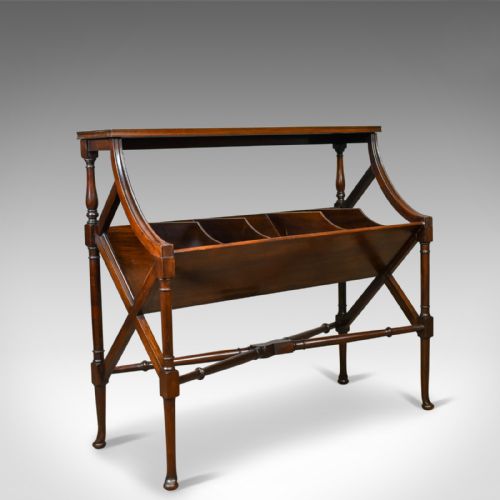 fig 1. Antique Library Book Trough, English, Victorian, Regency Revival Bookshelf c1880