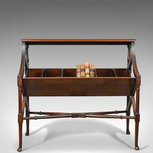 fig 2. Antique Library Book Trough, English, Victorian, Regency Revival Bookshelf c1880