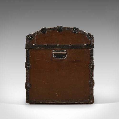 fig 3. Antique Carriage Chest, Victorian, Dome Topped Trunk, 19th Century Circa 1890
