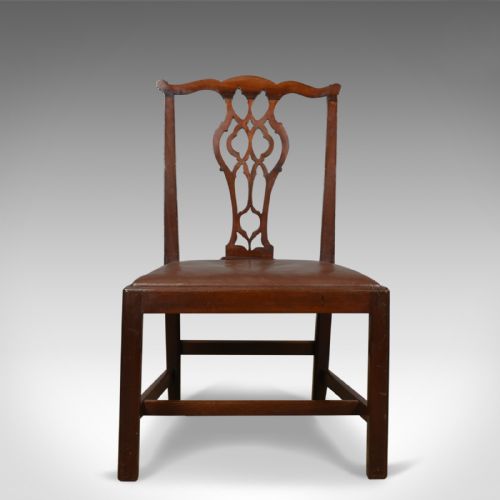 fig 2. Set of Six Antique Dining Chairs, Mahogany, English, Georgian, Chippendale c1800