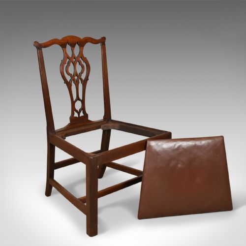 fig 4. Set of Six Antique Dining Chairs, Mahogany, English, Georgian, Chippendale c1800