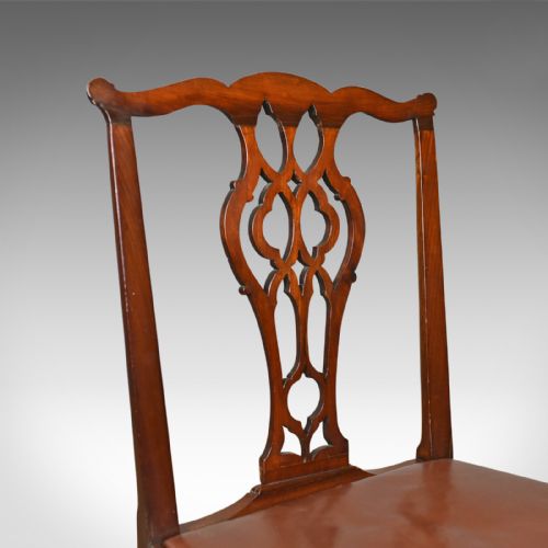 fig 5. Set of Six Antique Dining Chairs, Mahogany, English, Georgian, Chippendale c1800