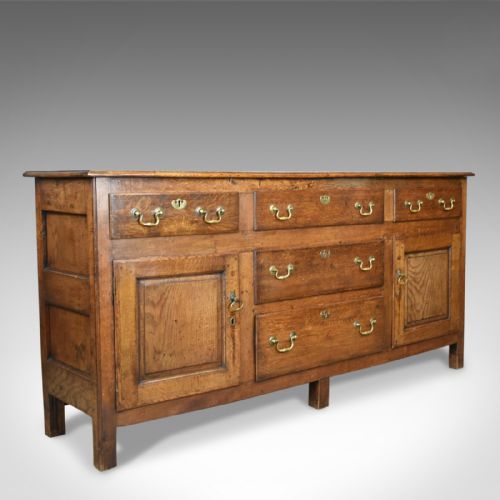 Antique Dresser Base, Victorian, Georgian Revival, Sideboard, English, Oak C1880
