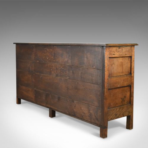 fig 4. Antique Dresser Base, Victorian, Georgian Revival, Sideboard, English, Oak c1880