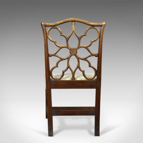 fig 2. Antique Side Chair, Victorian, English, Mahogany, Chippendale Revival Circa 1900