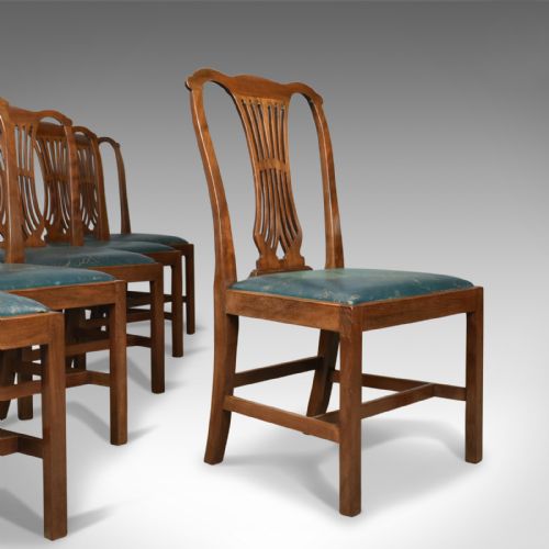 Set of Six Dining Chairs, English, Hepplewhite Revival, Victorian, Circa 1880