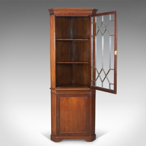 fig 2. Antique Corner Cabinet, Glazed, Display, Edwardian in Georgian Taste, Circa 1910