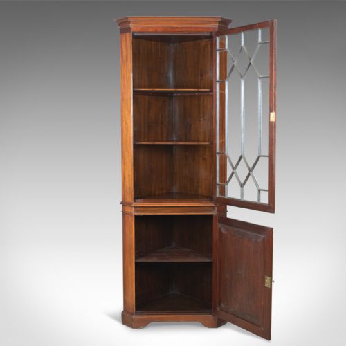 fig 3. Antique Corner Cabinet, Glazed, Display, Edwardian in Georgian Taste, Circa 1910