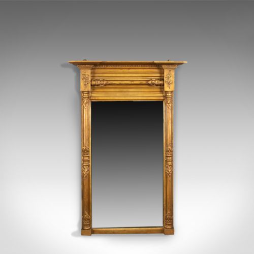 Antique Pier Mirror, Regency, Giltwood, Wall, Early 19th Century, Circa 1820